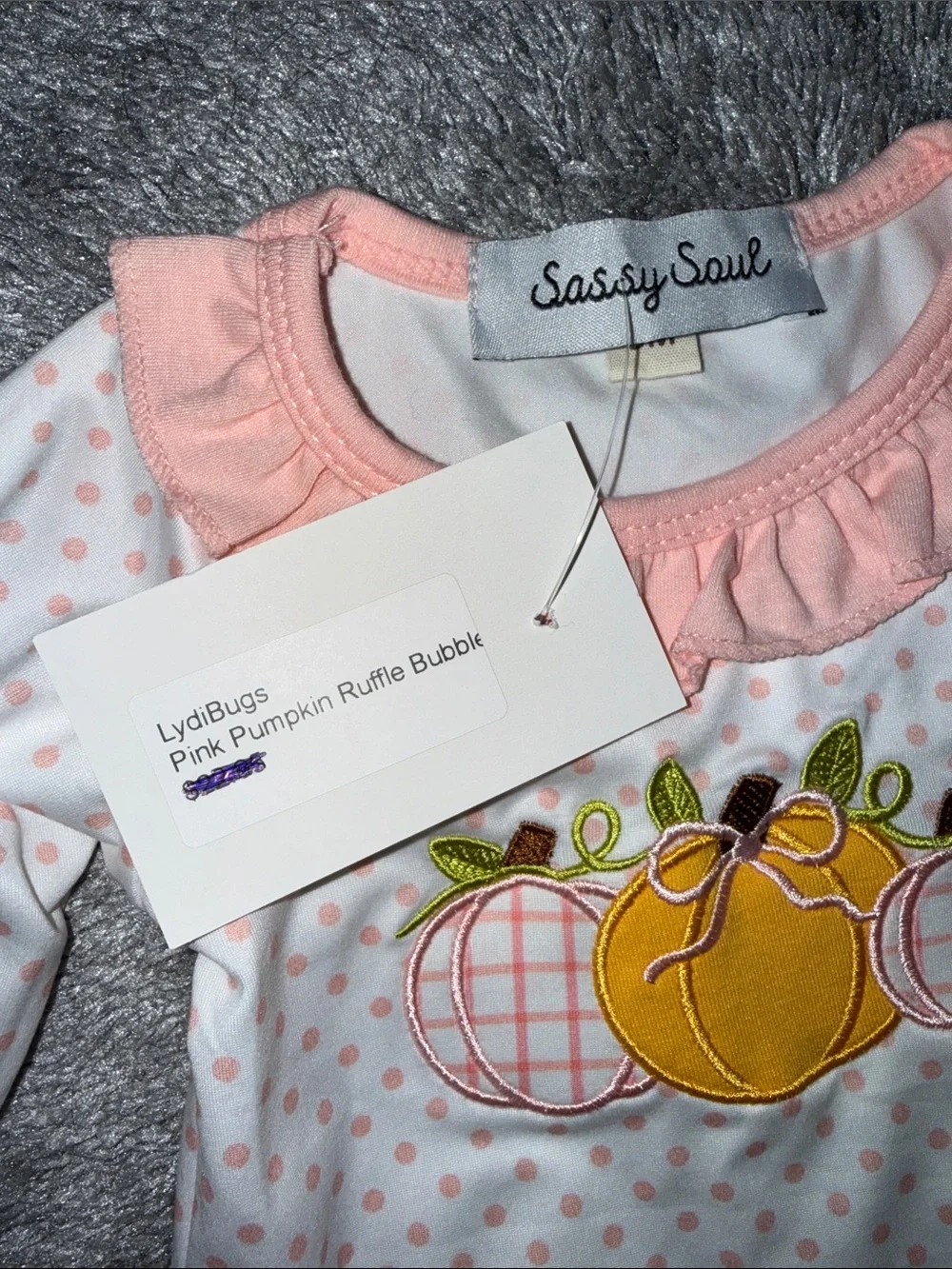 Baby 3 months  Pink Ruffle Pumpkin One-Piece NWT
